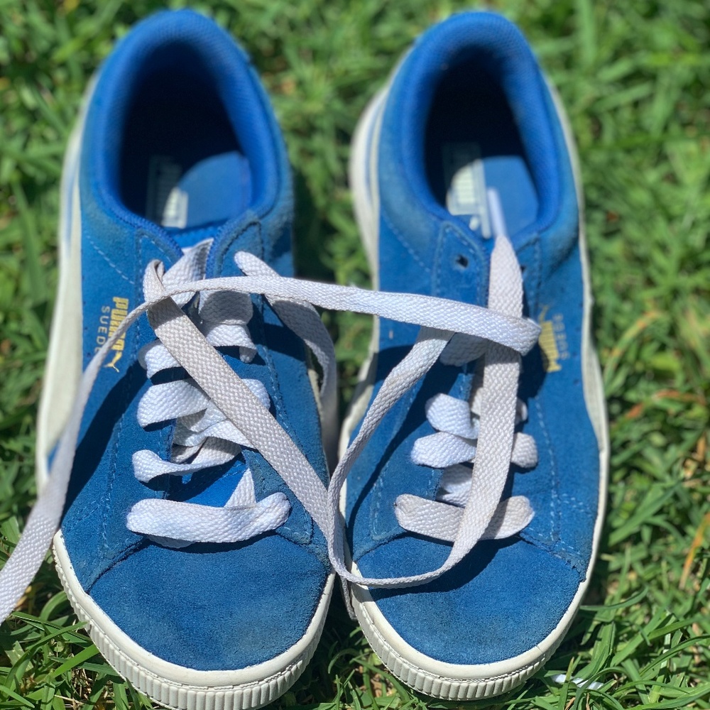 Puma Kids' Suede Jr Shoes: Blue/White